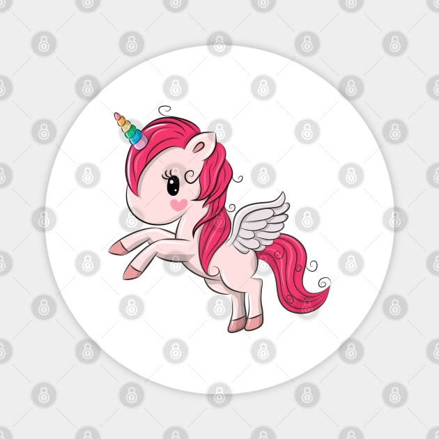 Cute baby Pegasus unicorn. Very beautiful design for kids. Magnet by Reginast777